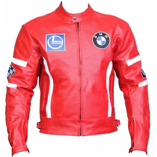 BMW Red Racing Leather Motorcycle Jacket - Vox Leather