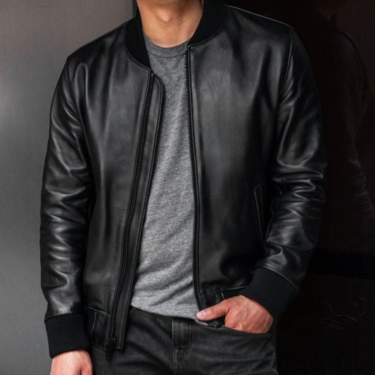 Bomber Jacket | Black - Vox Leather