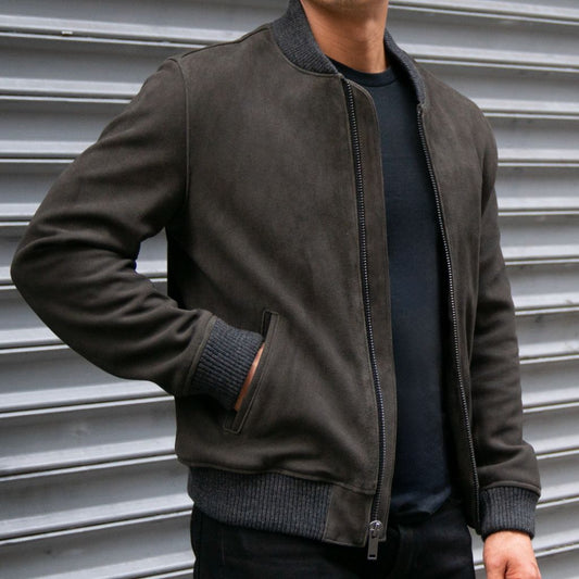 Bomber Jacket | Dark Grey - Vox Leather