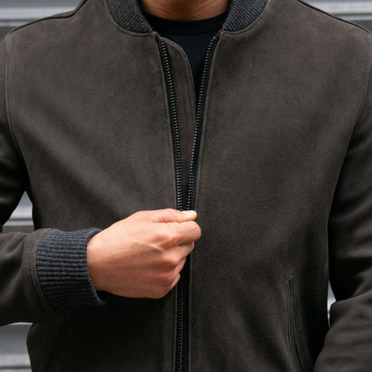 Bomber Jacket | Dark Grey - Vox Leather
