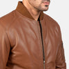 Bomia Ma-1 Brown Leather Bomber Jacket - Vox Leather