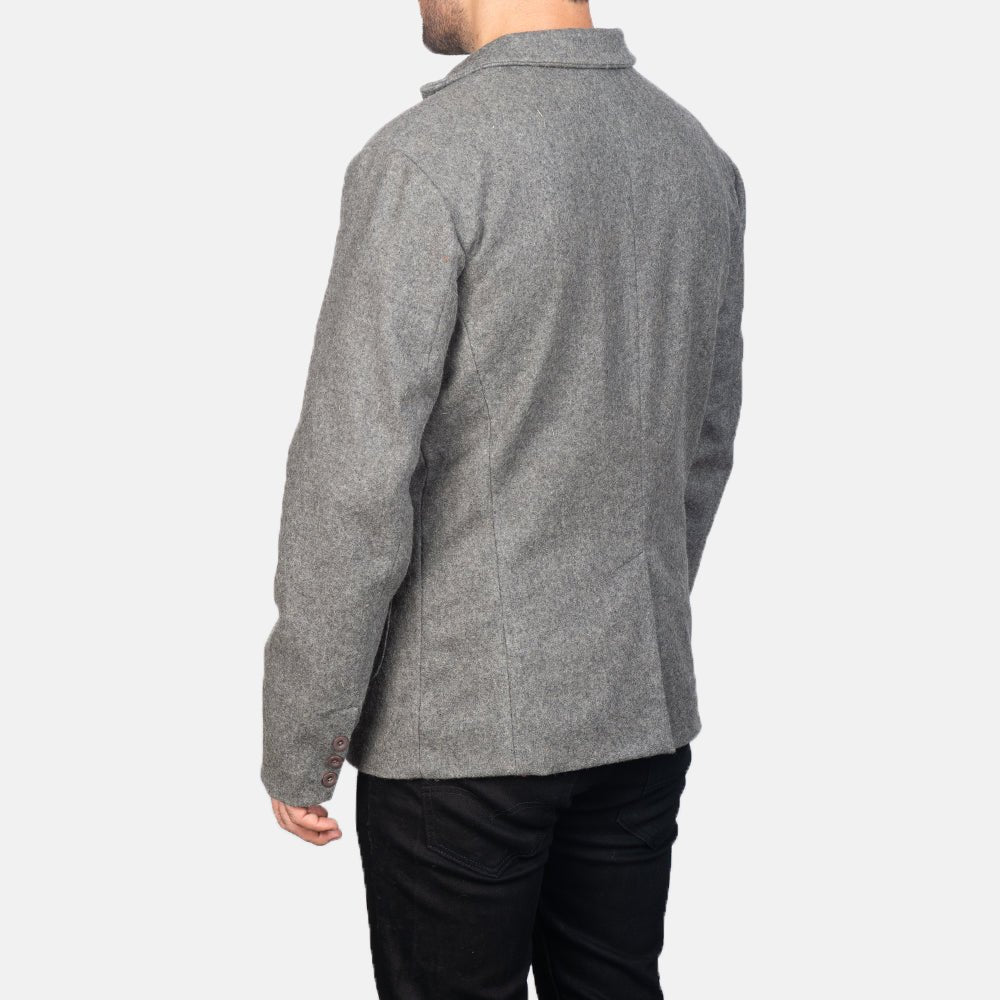 Borges Grey Wool Blazer - Rare Leather