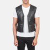 Brandon Black Leather Vest - Rare Leather