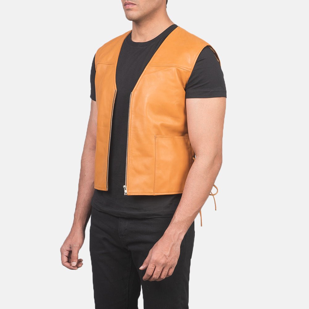 Brandon Tan Brown Leather Vest - Rare Leather