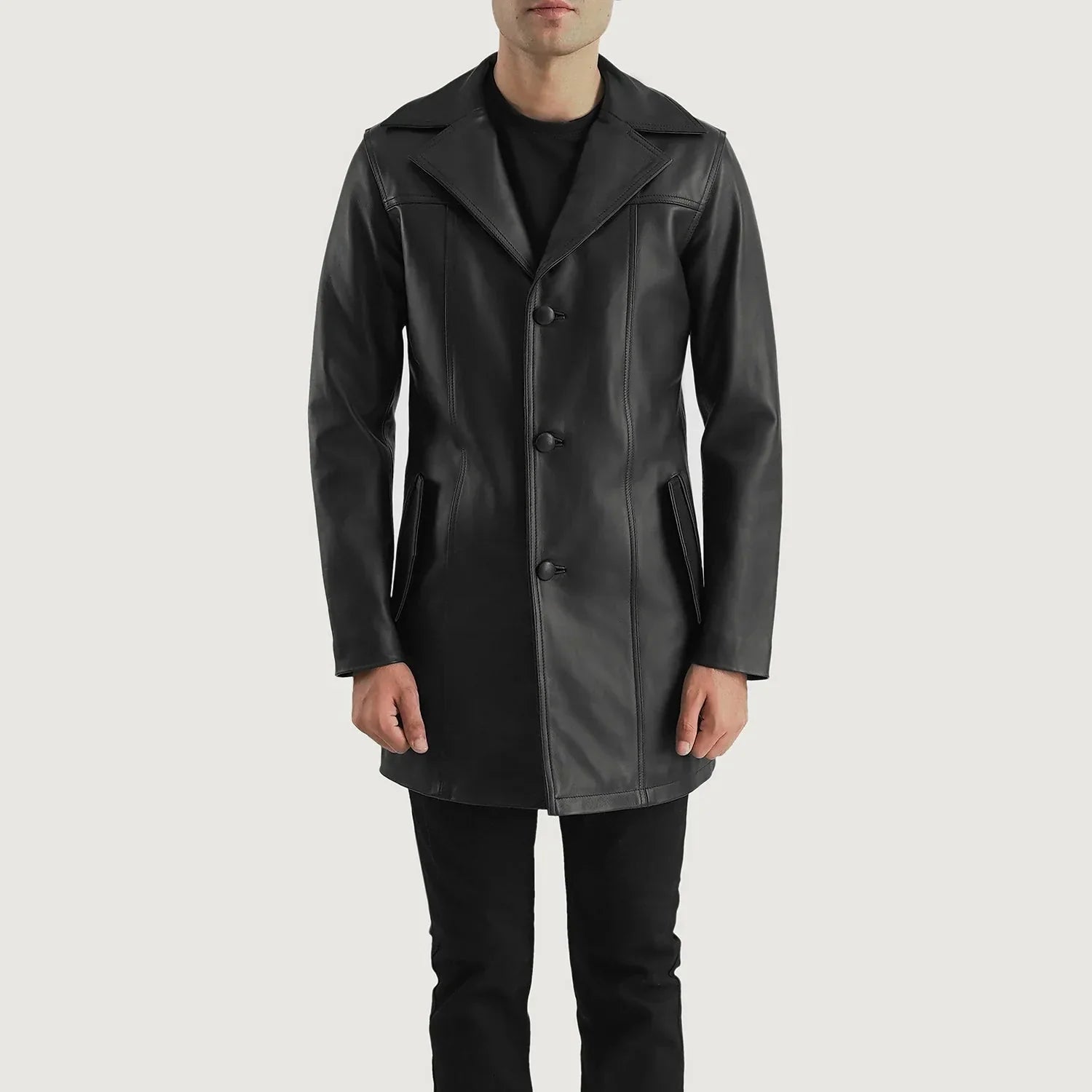 Brawnton Black Leather Coat - Rare Leather