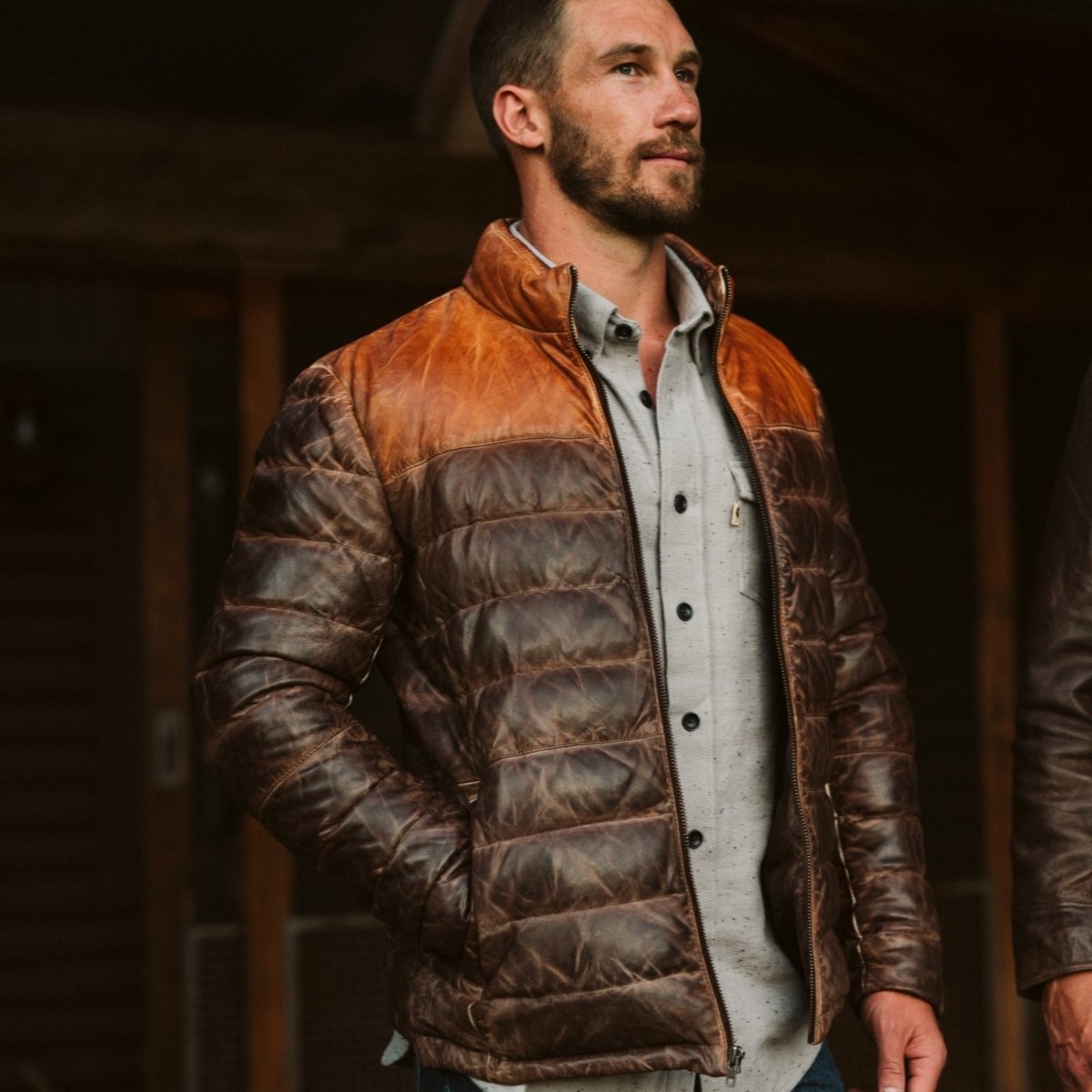 Bridger Leather Down Jacket - Vox Leather