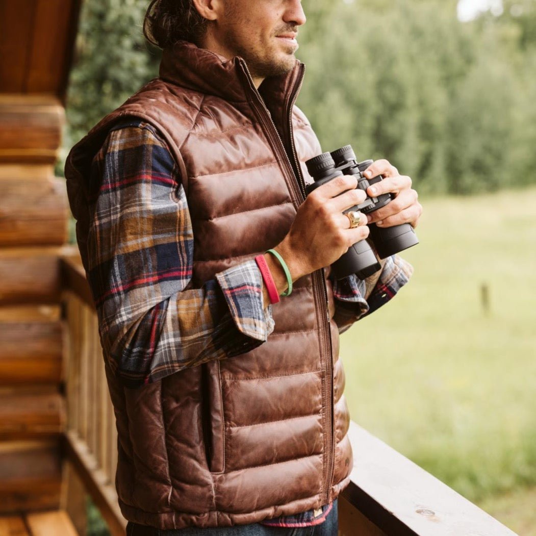 Bridger Leather Down Vest - Rare Leather