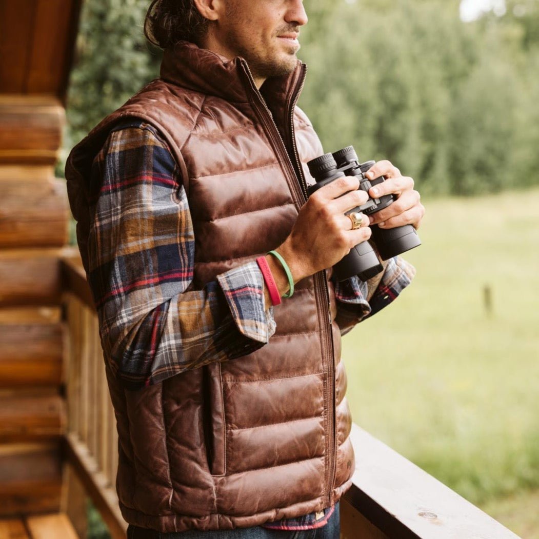 Bridger Leather Down Vest - Vox Leather
