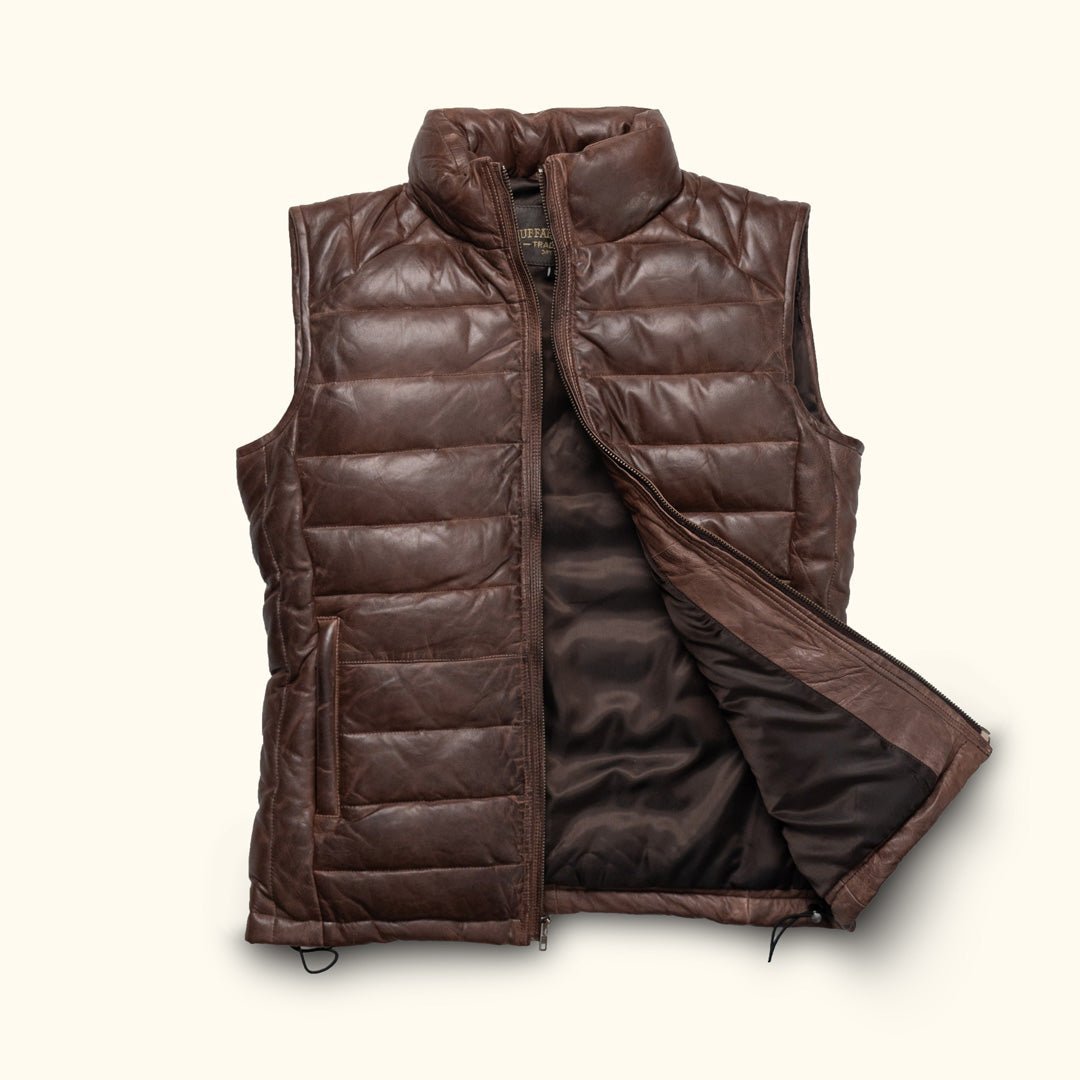 Bridger Leather Down Vest - Vox Leather