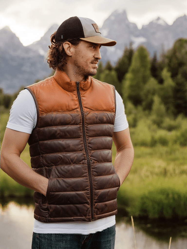 Bridger Leather Down Vest - Vox Leather