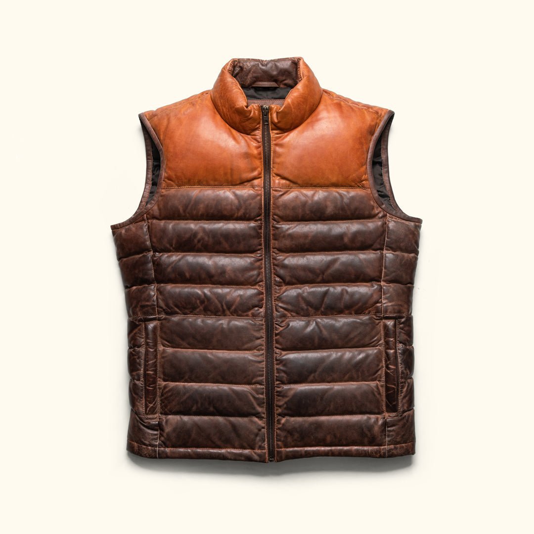 Bridger Leather Down Vest - Vox Leather