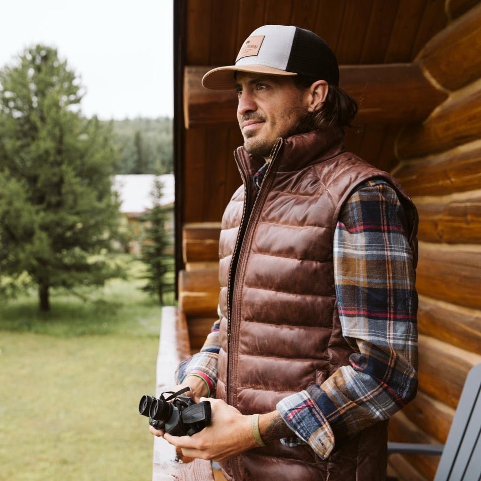 Bridger Leather Down Vest - Vox Leather