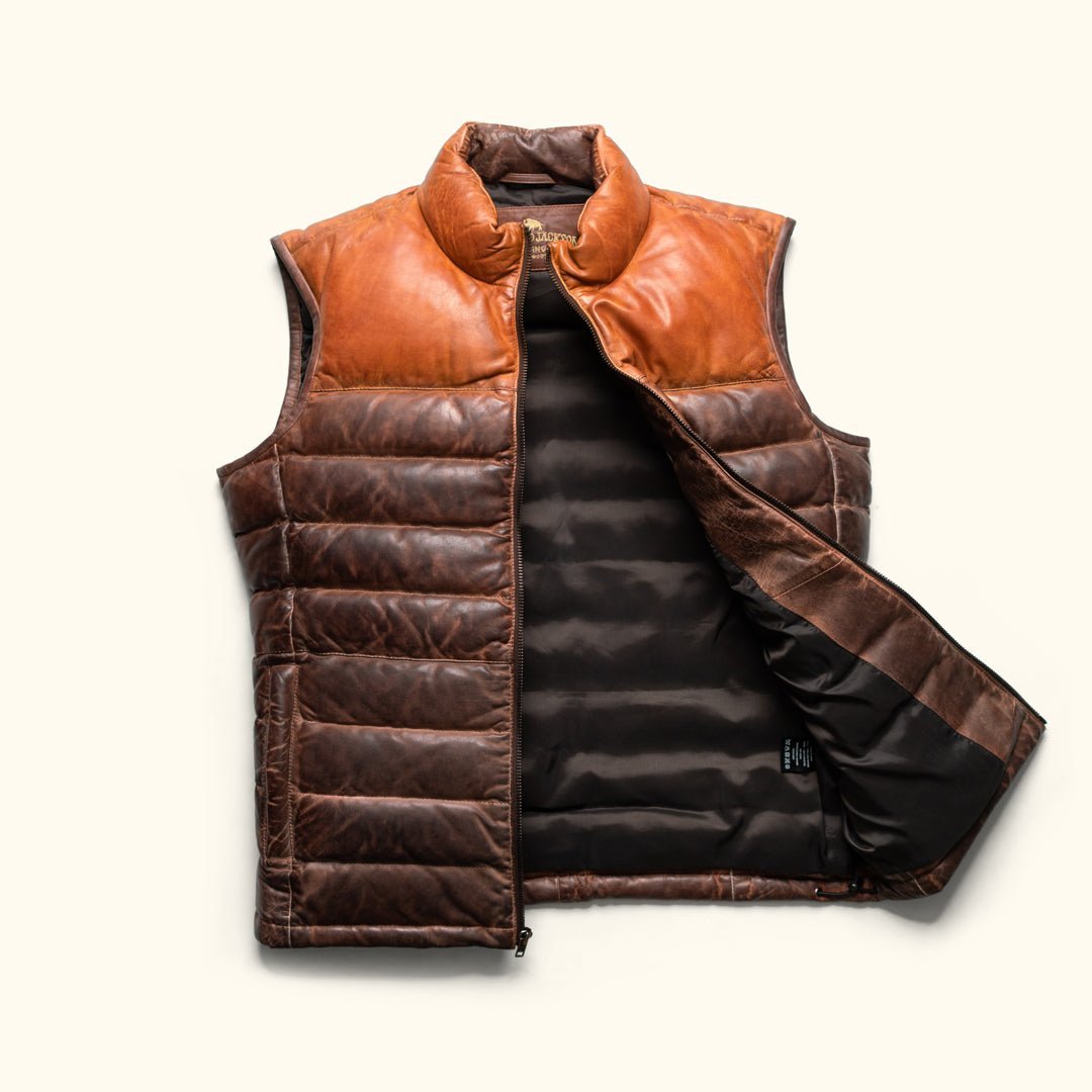 Bridger Leather Down Vest - Vox Leather