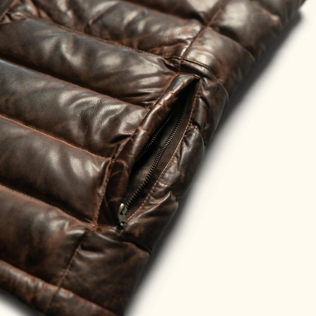 Bridger Leather Down Vest - Vox Leather