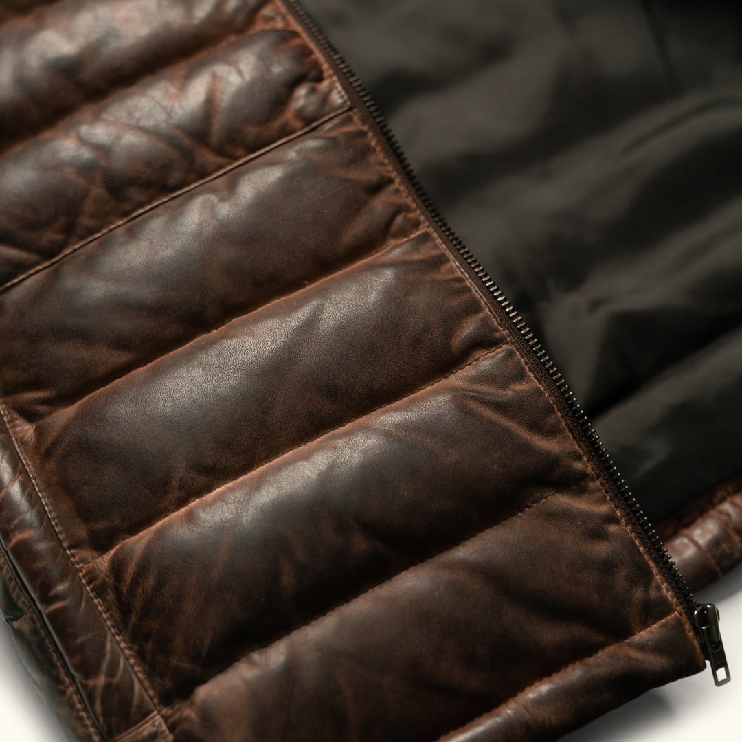 Bridger Leather Down Vest - Vox Leather