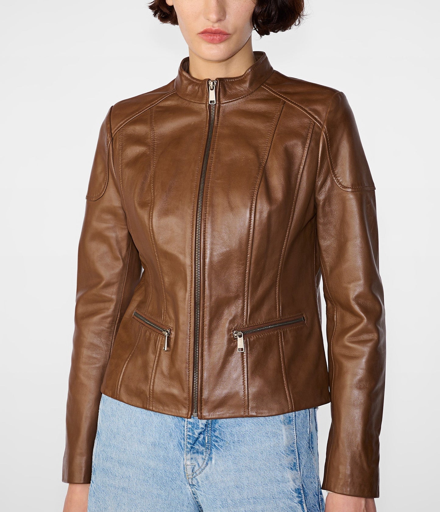 Caitlin Scuba Leather Biker Jacket - Rare Leather