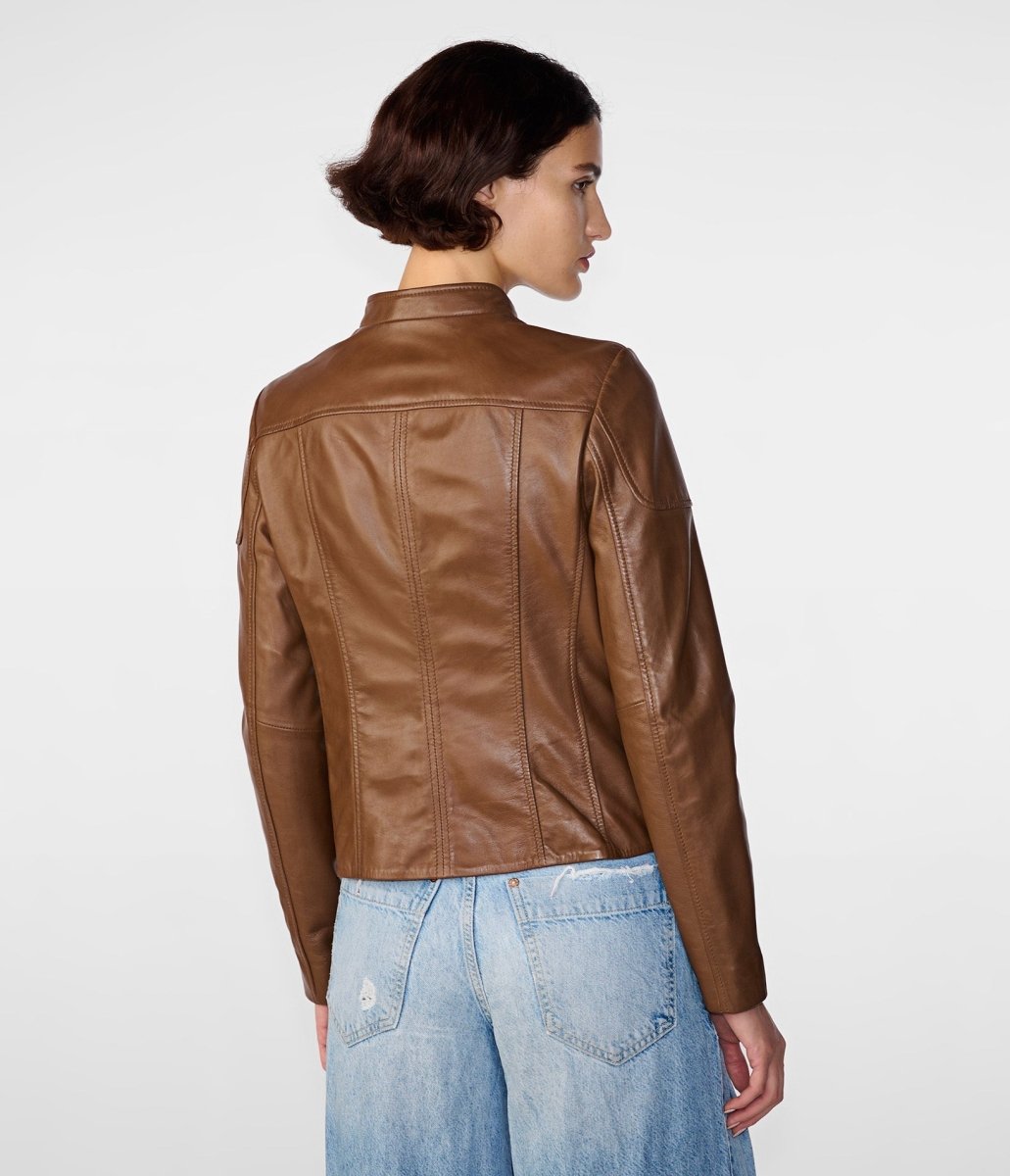 Caitlin Scuba Leather Biker Jacket - Vox Leather