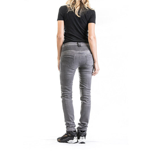 Cathelyn - Women's Motorcycle Riding Jeans (Light Grey) - Vox Leather