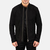 Charcoal Black Suede Biker Jacket - Rare Leather