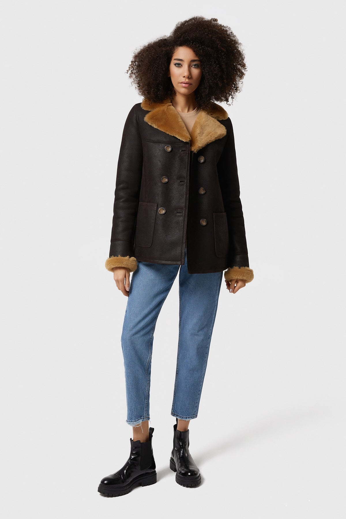 Chelsea Sheepskin Peacoat - Rare Leather