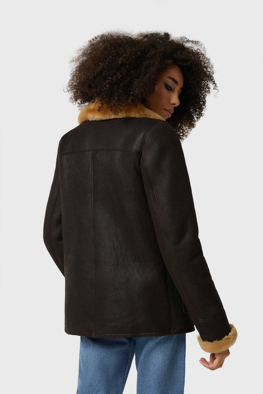 Chelsea Sheepskin Peacoat - Rare Leather