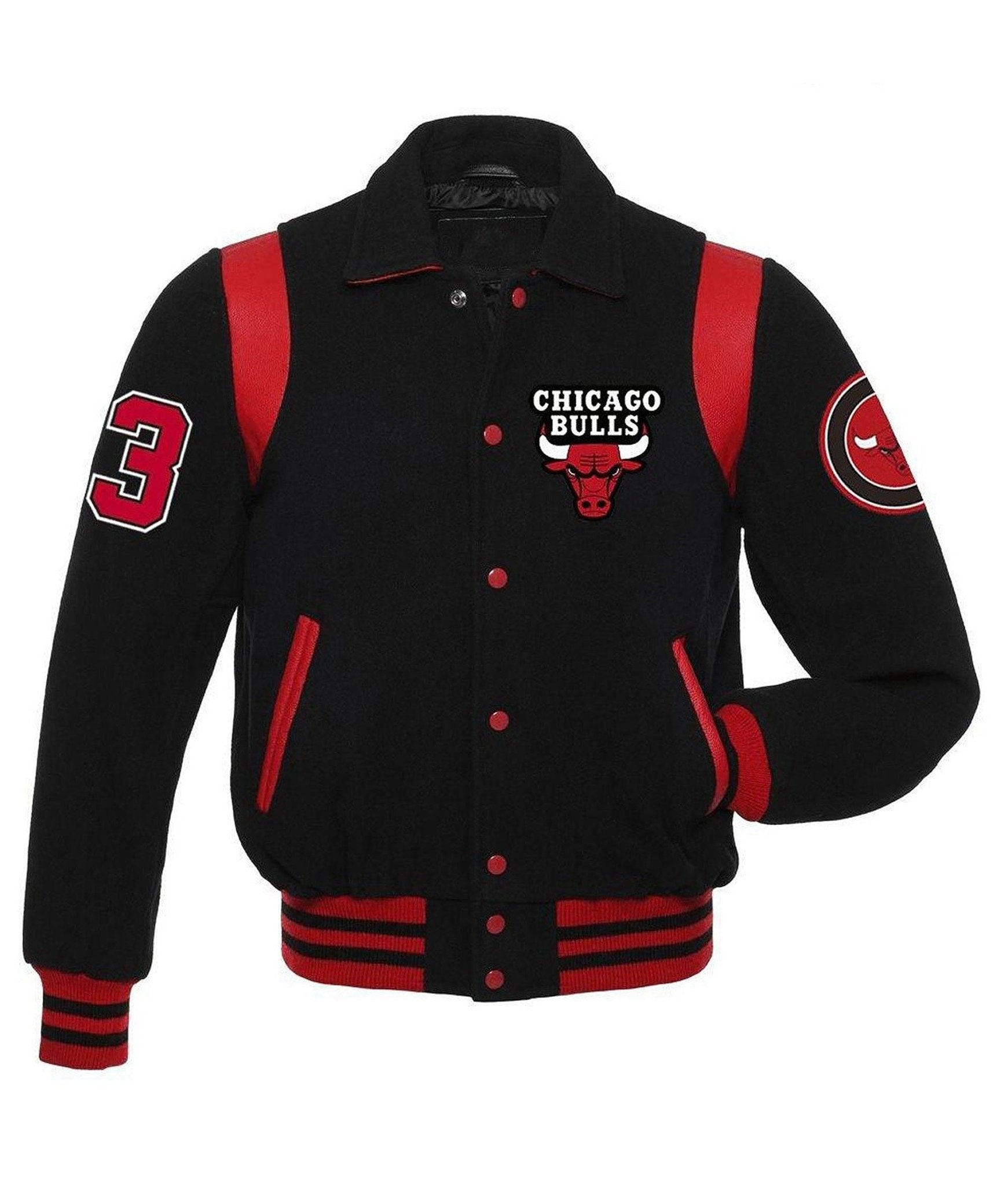 Chicago Bulls Black Varsity Jacket - Rare Leather