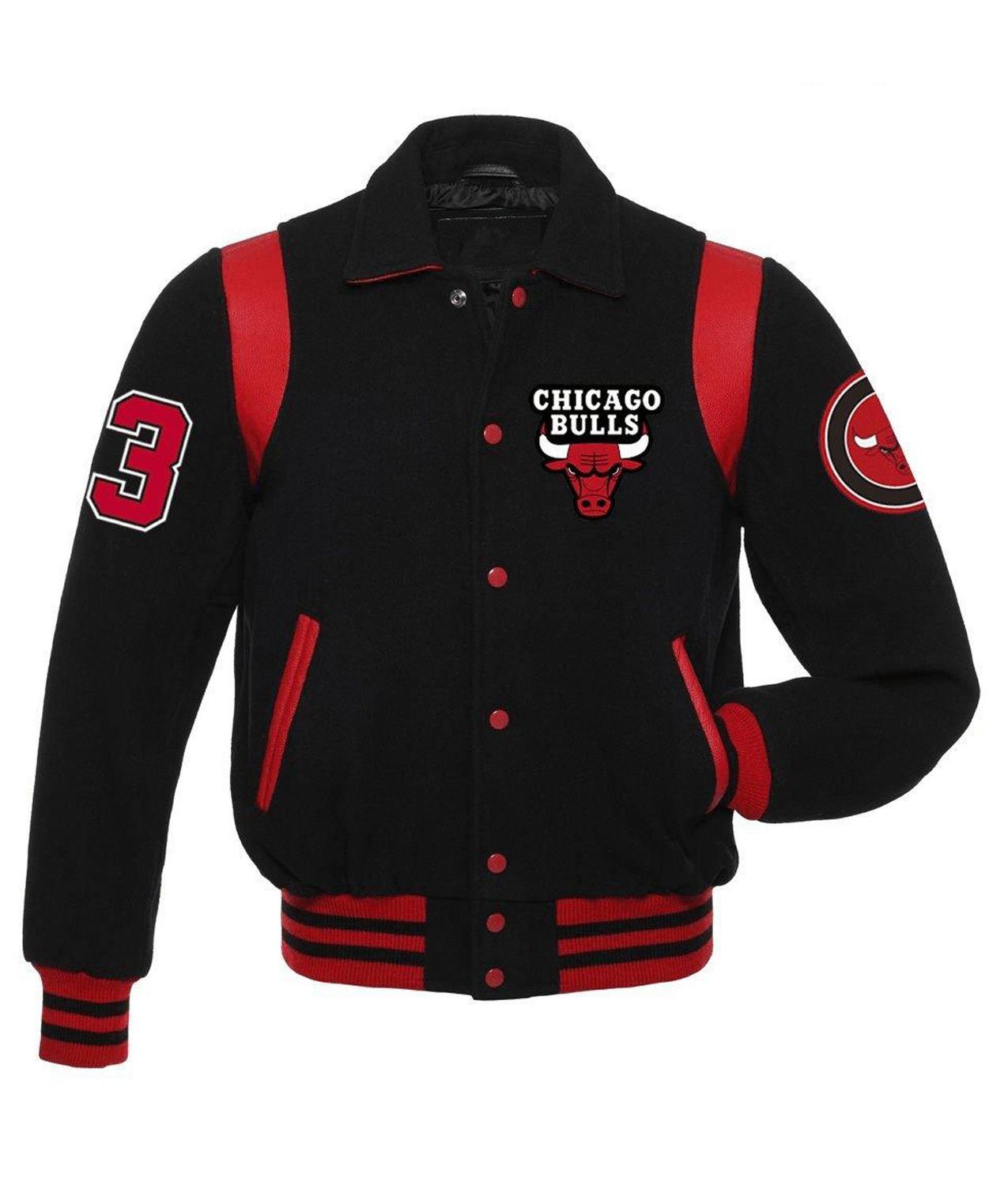 Chicago Bulls Black Varsity Jacket - Rare Leather