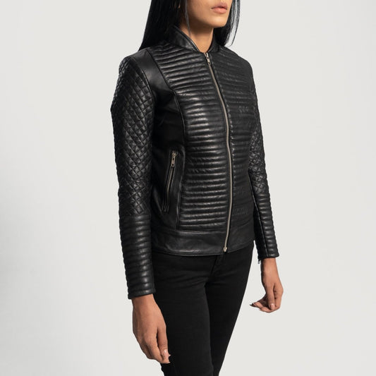 Cityscape Black Leather Biker Jacket - Vox Leather