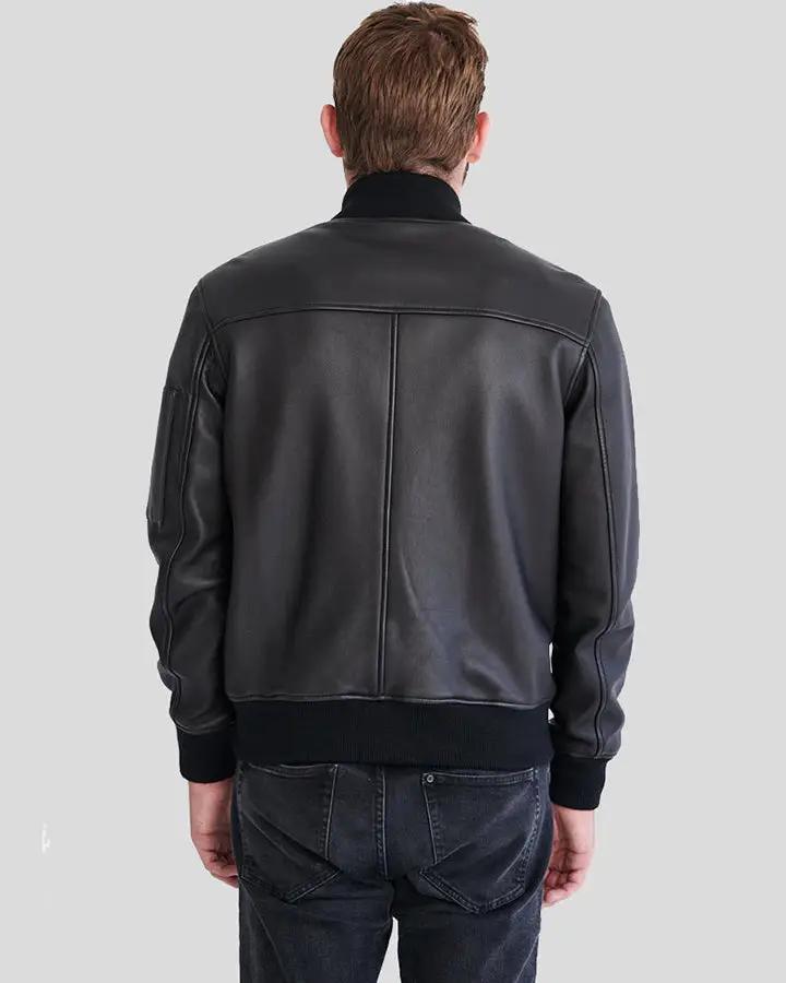 Clark Black Bomber Lambskin Leather Jacket - Rare Leather
