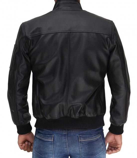 Clark Bomber Black Cowhide Leather Jacket - Vox Leather