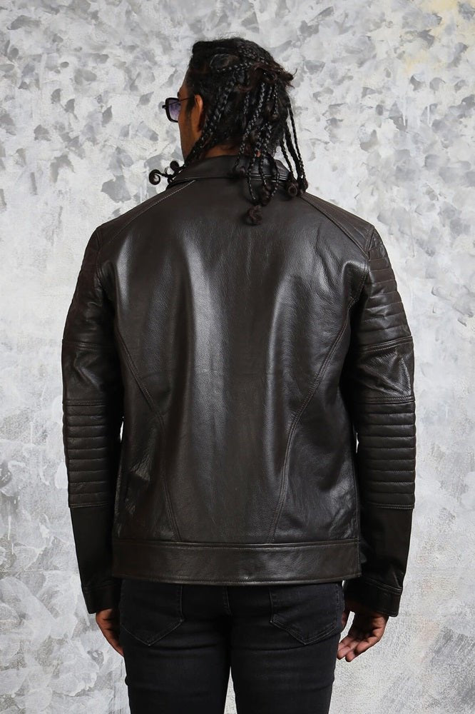 Classic Biker Black Leather Jacket for Men - Vox Leather