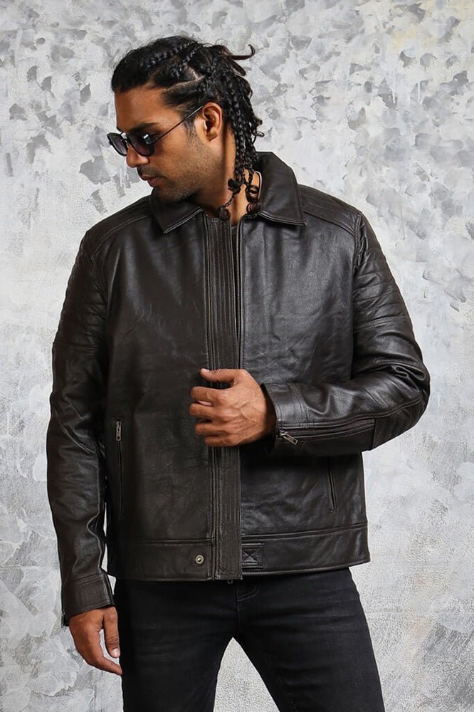 Classic Biker Black Leather Jacket for Men - Vox Leather
