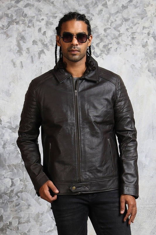 Classic Biker Black Leather Jacket for Men - Vox Leather