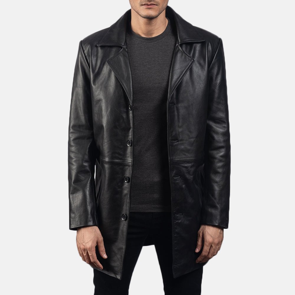 Classmith Black Leather Coat - Vox Leather