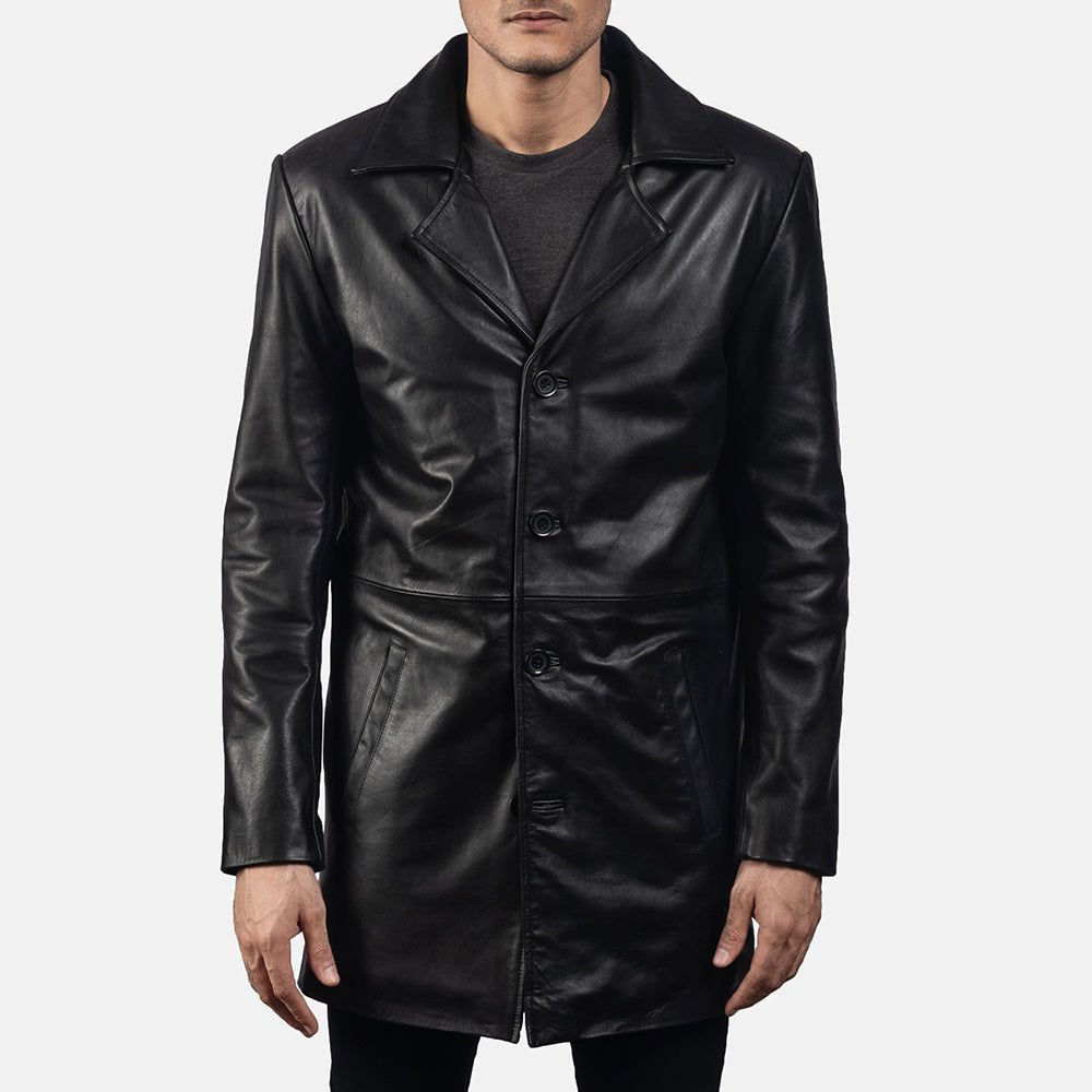 Classmith Black Leather Coat - Vox Leather