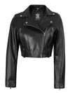 Colleen Women’s Cropped Black Moto Leather Jacket - Rare Leather