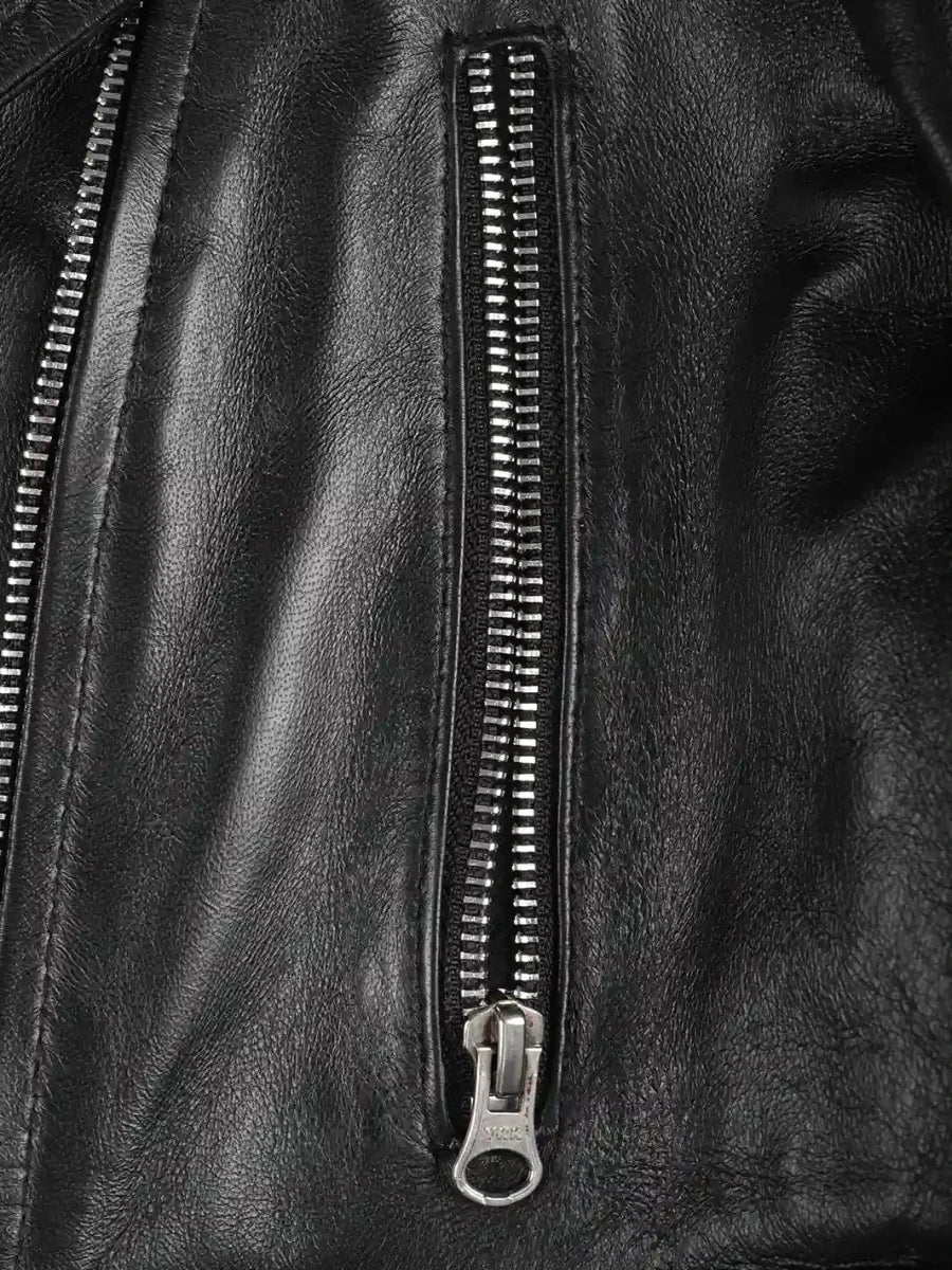 Colleen Women’s Cropped Black Moto Leather Jacket - Vox Leather