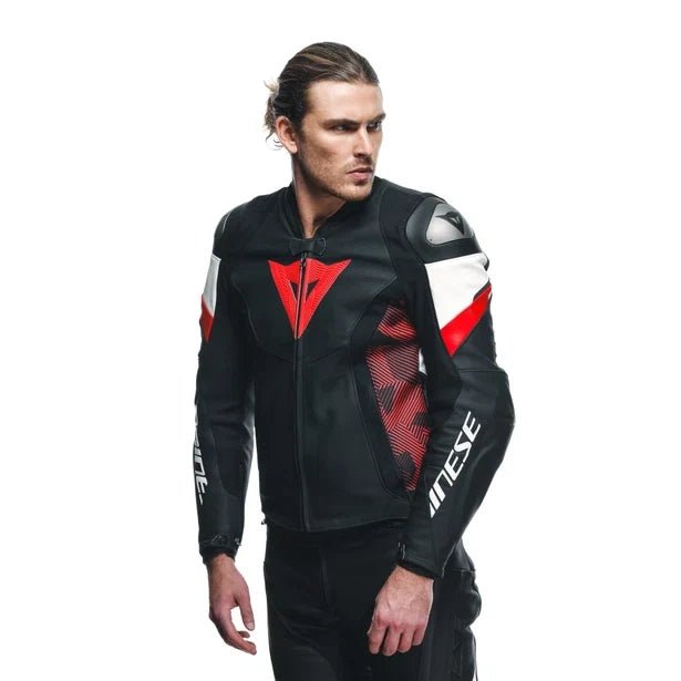 DAINESE AVRO 5 LEATHER JACKET RED LAVA - Vox Leather