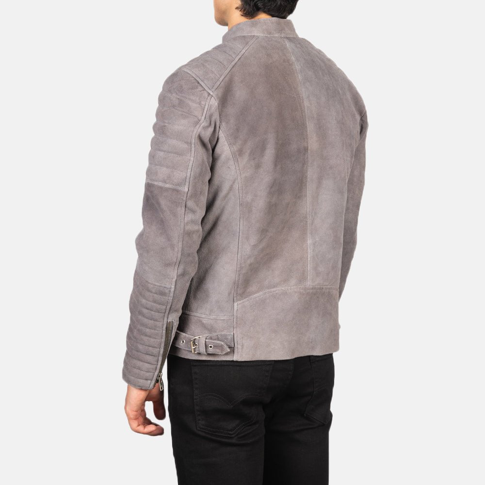 Damian Grey Suede Biker Jacket - Rare Leather