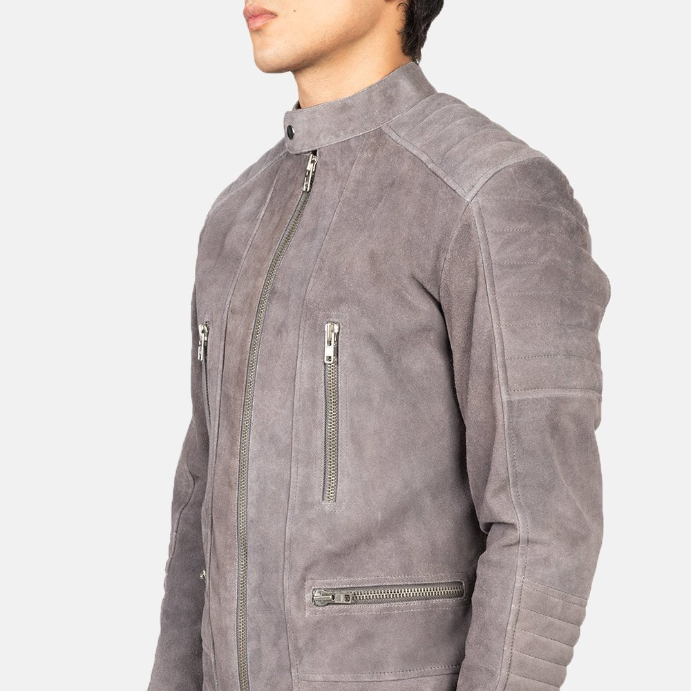 Damian Grey Suede Biker Jacket - Rare Leather