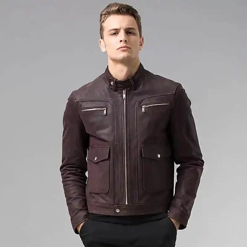 Dark Maroon Leather Jacket For Men - Vox Leather