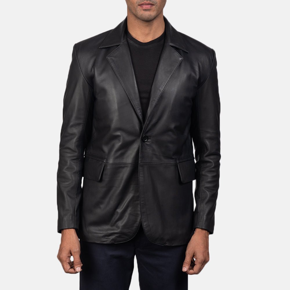 Daron Black Leather Blazer - Rare Leather