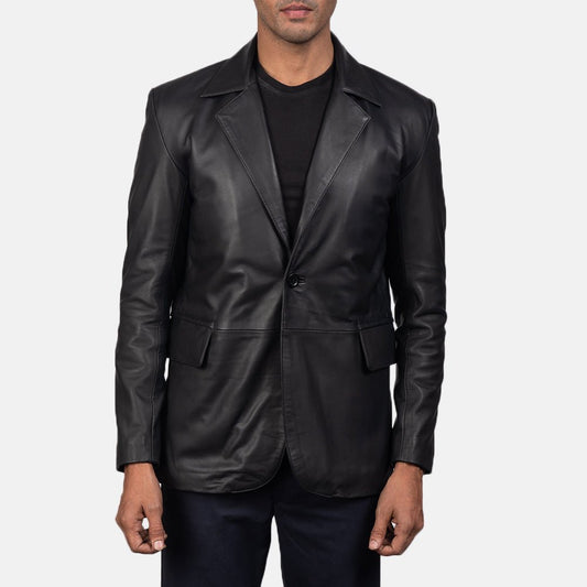 Daron Black Leather Blazer - Rare Leather