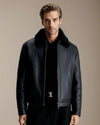 Dastan Shearling Racer Leather Jacket - Rare Leather