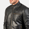 Dean Black Leather Biker Jacket - Vox Leather