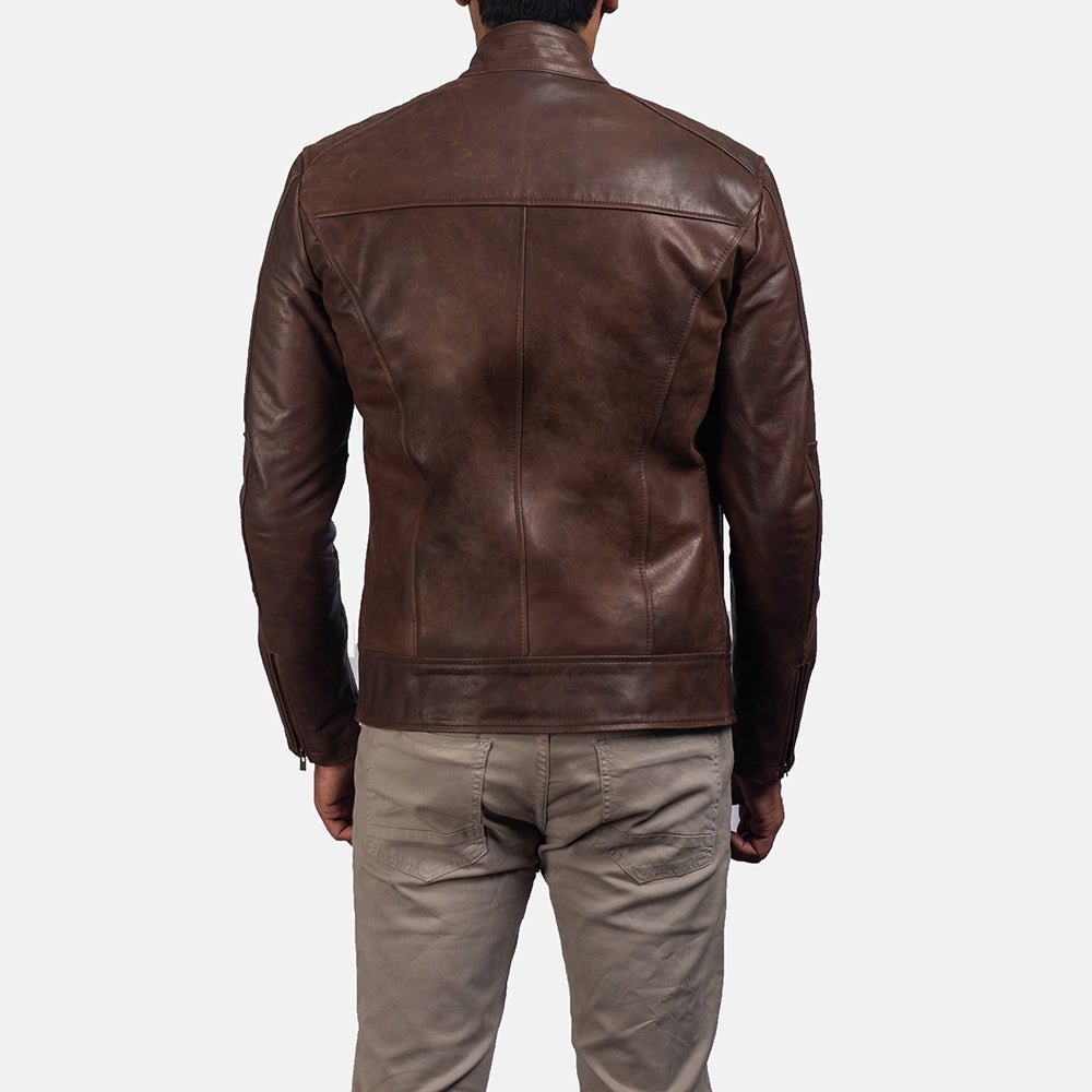 Dean Brown Leather Biker Jacket - Vox Leather
