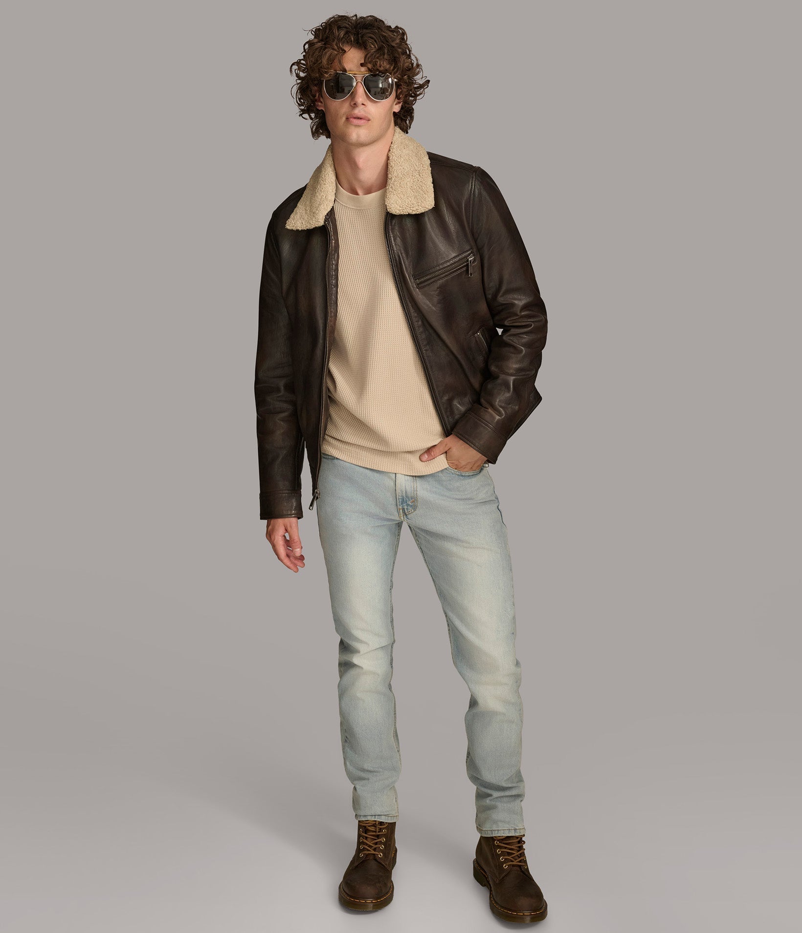 Dean Zip Up Shirt Collar Jacket - Rare Leather