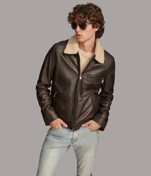 Dean Zip Up Shirt Collar Jacket - Vox Leather