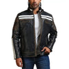 Designer Men Distressed Black Leather Jacket - Vox Leather