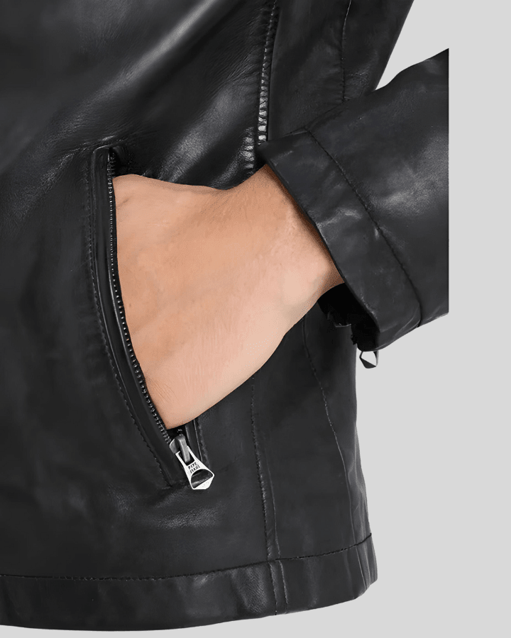 Dion Black Motorcycle Leather Jacket - Vox Leather